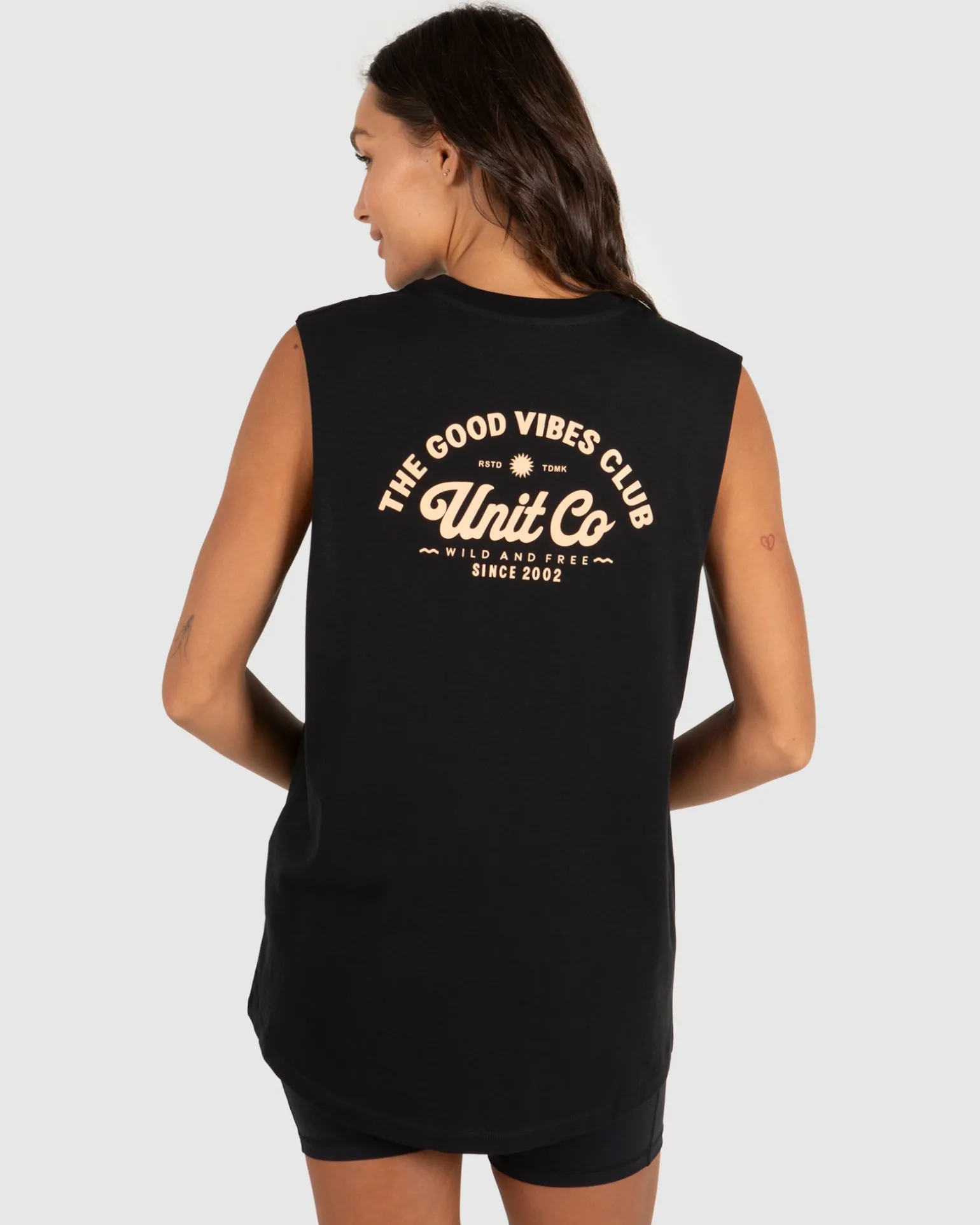 UNIT - Ladies Good Vibes Muscle Tee-Unit Clothing Hot