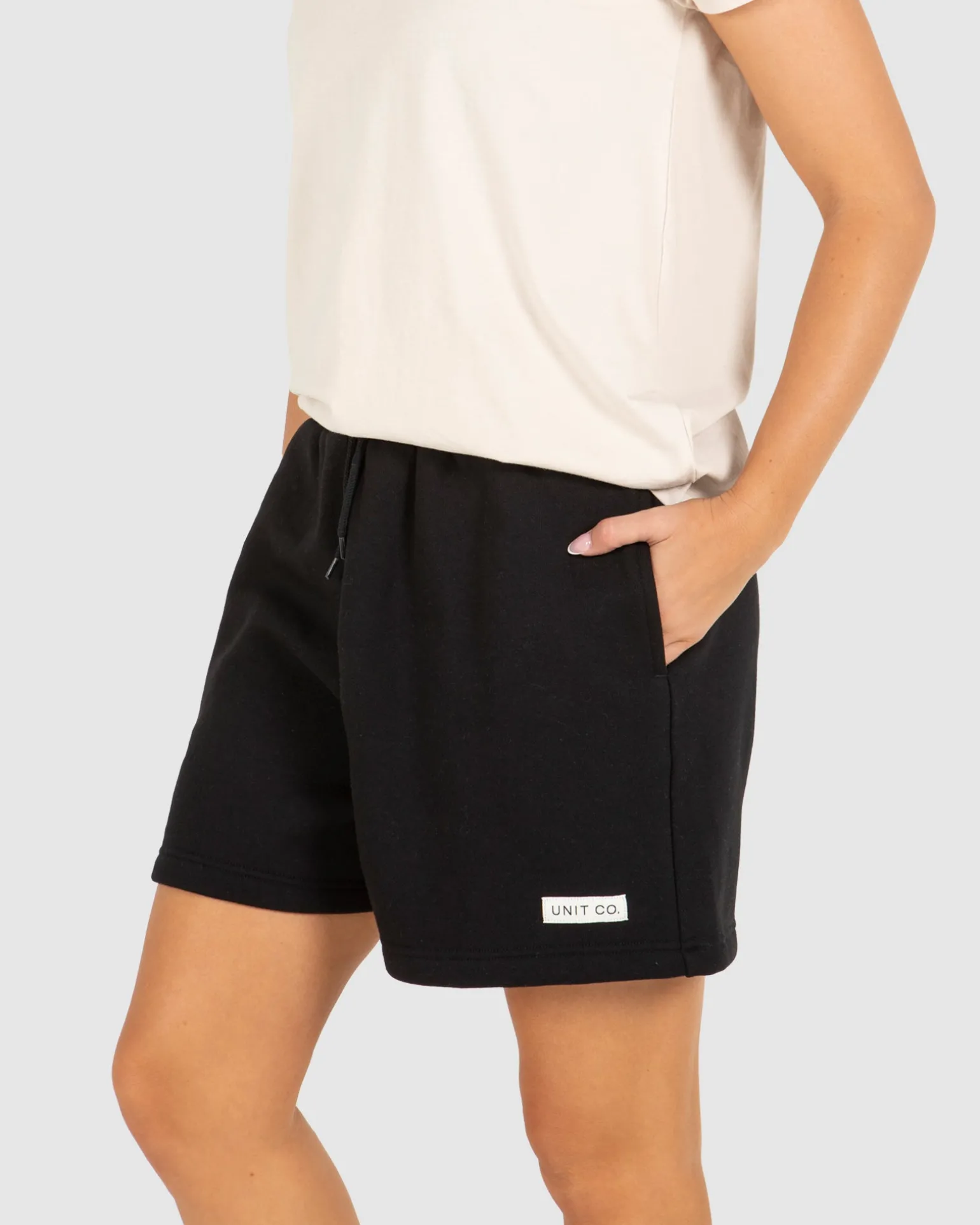 UNIT Ladies Husky High Waist Fleece Shorts-Unit Clothing Cheap