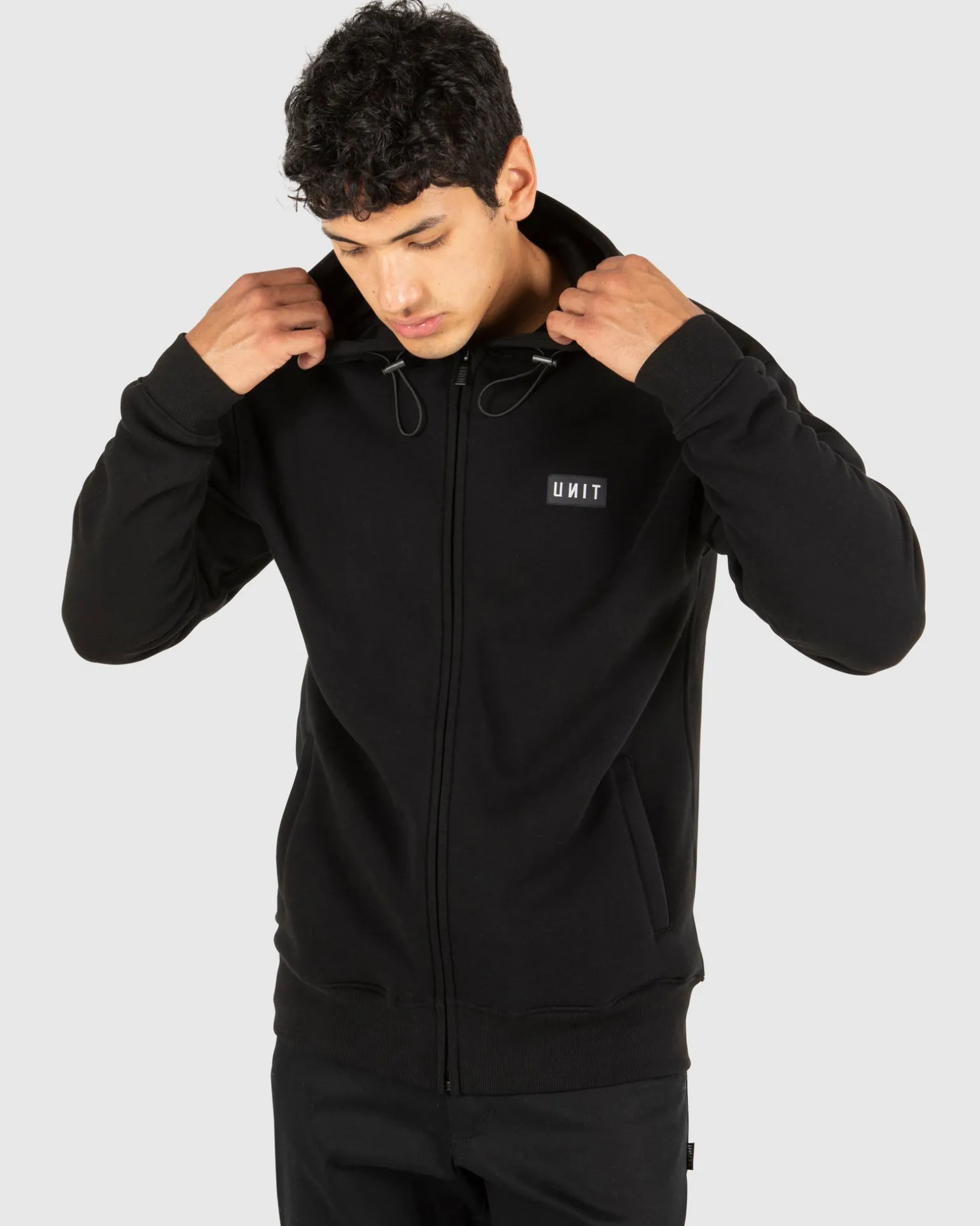 UNIT Mens Stack Zip Thru Hoodie-Unit Clothing Online