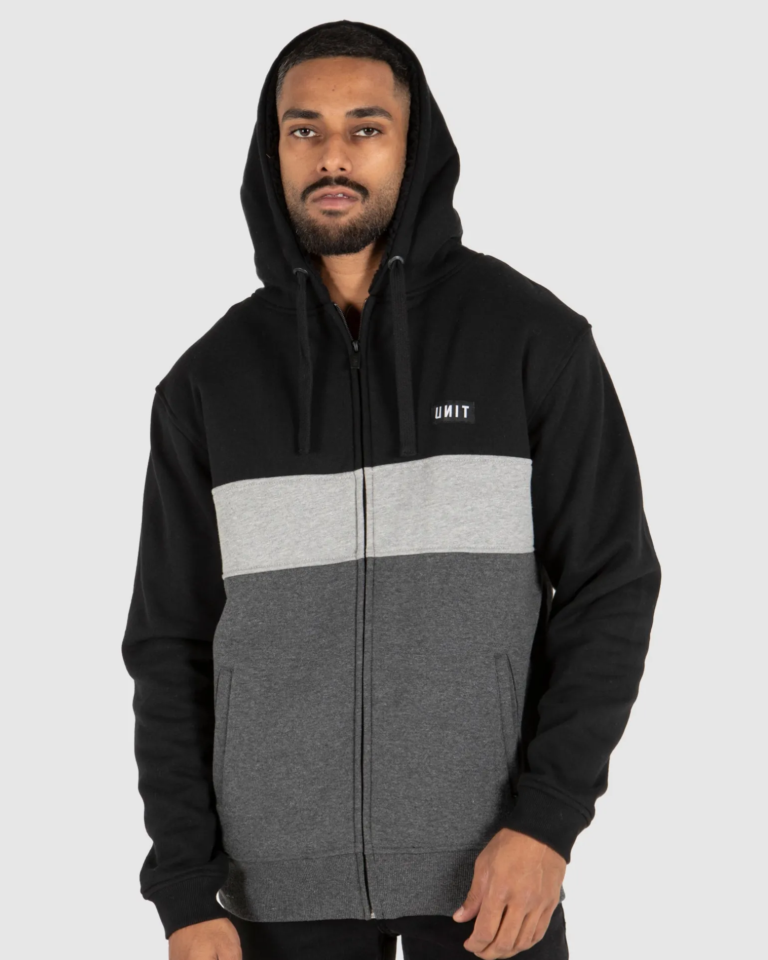 UNIT Mens Unite Zip Thru Hoodie - Sherpa Lined-Unit Clothing Fashion