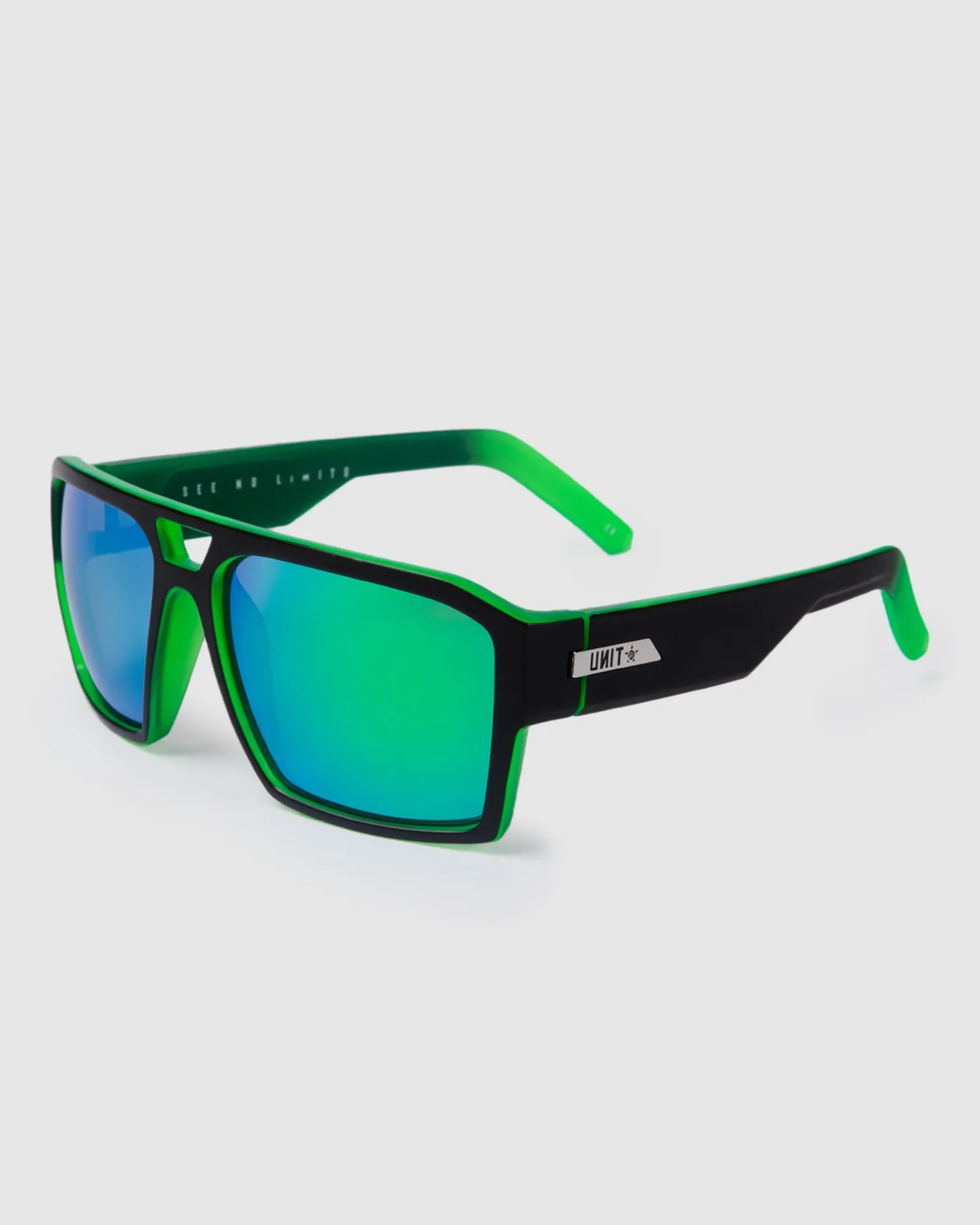 UNIT Sunglasses Vault - Matte Black Dip Green Polarised-Unit Clothing Cheap