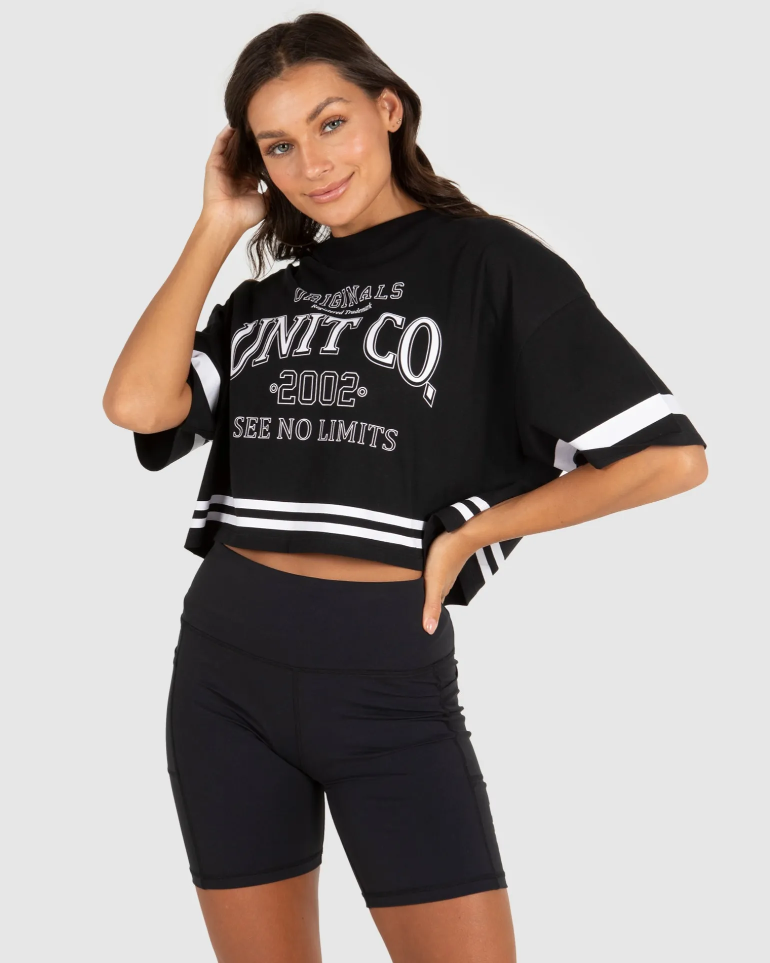 UNIT Varsity Oversized Cropped T-Shirt-Unit Clothing Discount